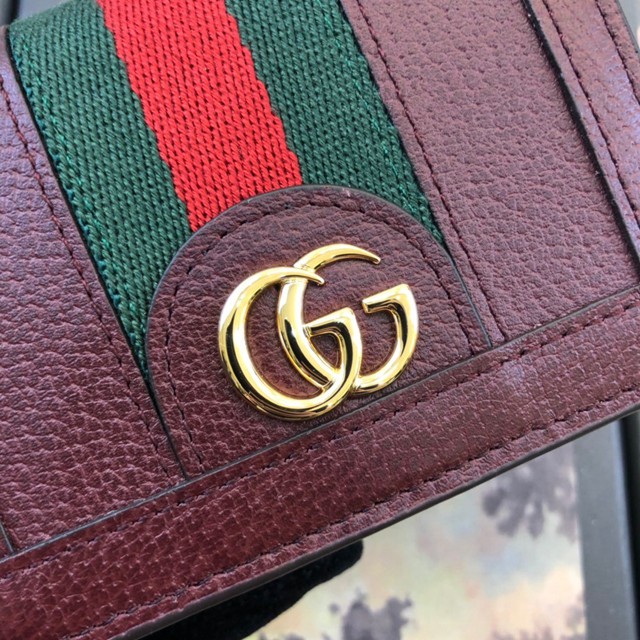 Gucci經典款錢夾錢包 523155 古馳最新款ophidia系列小卡包 Gucci女士零錢卡包 Gucci名片盒  gqy3434